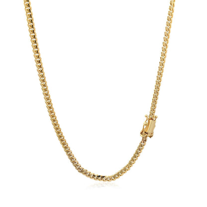 3.2mm 14k Yellow Gold Classic Solid Miami Cuban Chain by Bids.com