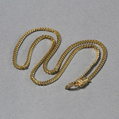 3.2mm 14k Yellow Gold Classic Solid Miami Cuban Chain by Bids.com