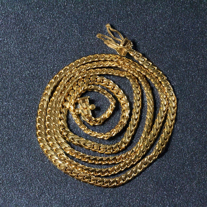 3.2mm 14k Yellow Gold Classic Solid Miami Cuban Chain by Bids.com