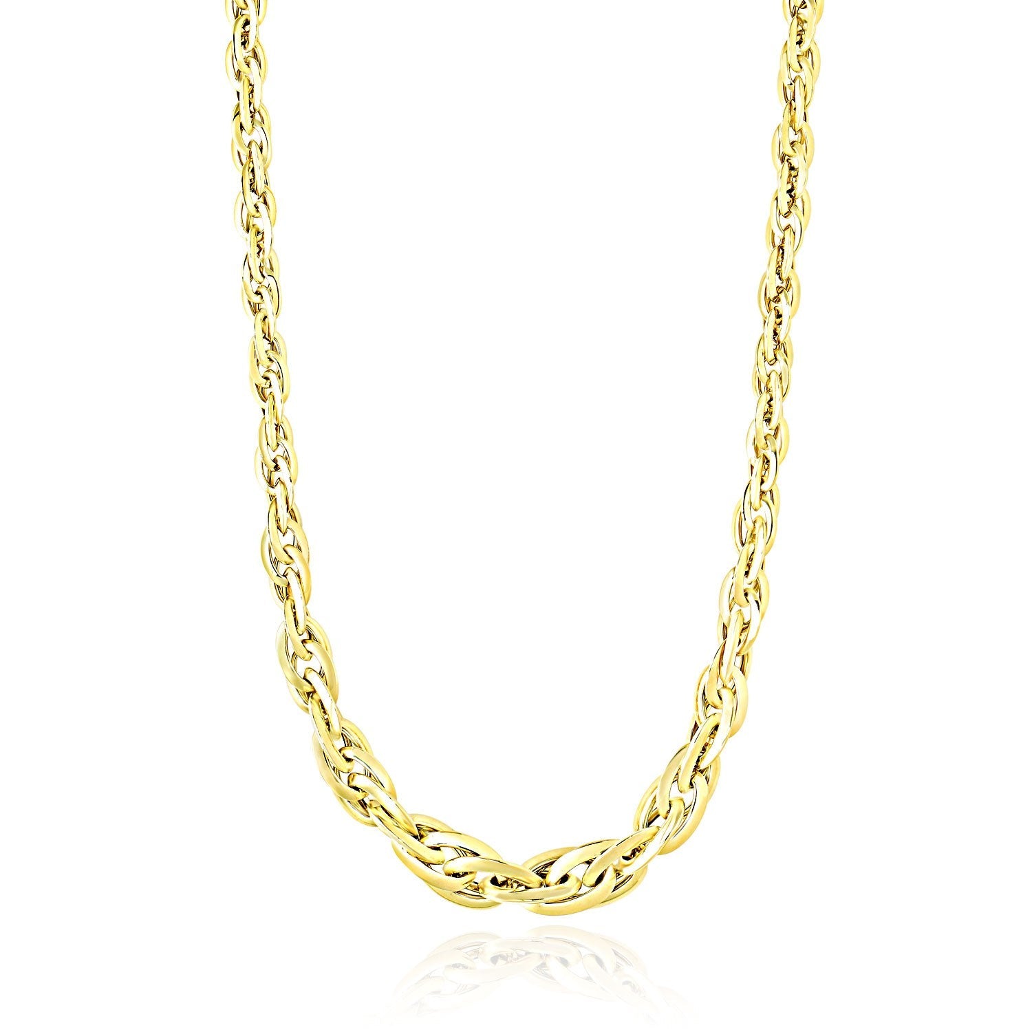 Polished Double Oval Link Chain Necklace in 14k Yellow Gold by Bids.com