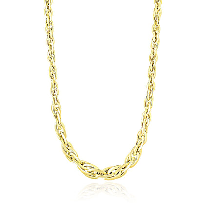 Polished Double Oval Link Chain Necklace in 14k Yellow Gold by Bids.com