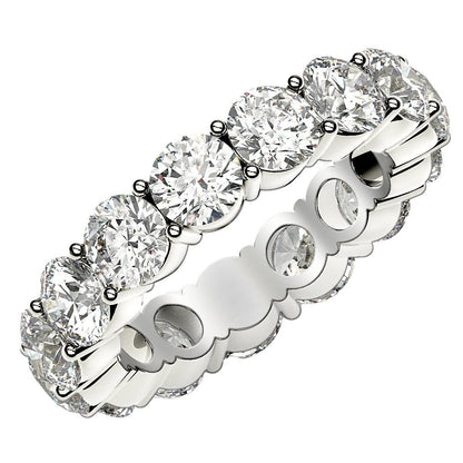 Round Cut Lab Grown Diamond Eternity Ring in 14k White Gold (5 cttw FG/VS2)  DestGlow