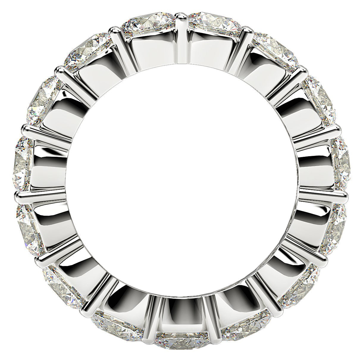 Round Cut Lab Grown Diamond Eternity Ring in 14k White Gold (5 cttw FG/VS2)  DestGlow
