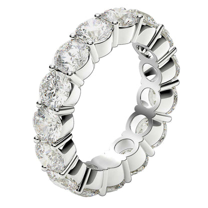 Round Cut Lab Grown Diamond Eternity Ring in 14k White Gold (5 cttw FG/VS2)  DestGlow