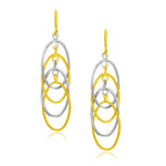 14k Two-Tone Gold Multiple Layer Interlaced Earrings - accessories