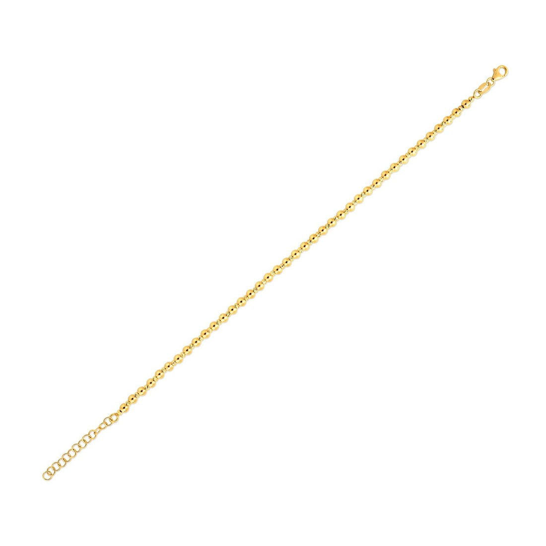14k Yellow Gold Spaced Bead Bracelet  (3.00 mm) 