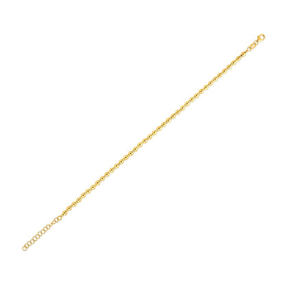 14k Yellow Gold Spaced Bead Bracelet  (3.00 mm) 