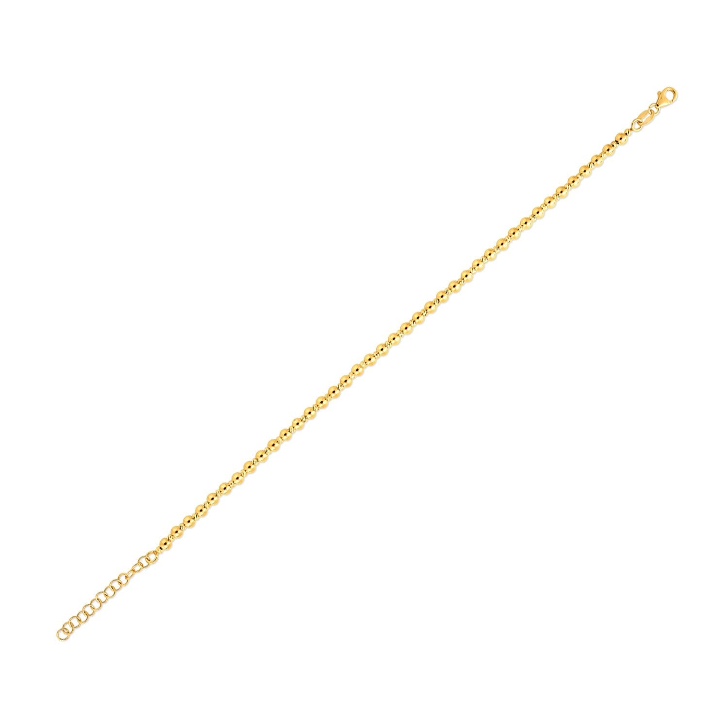 14k Yellow Gold Spaced Bead Bracelet (3.00 mm) by Bids.com