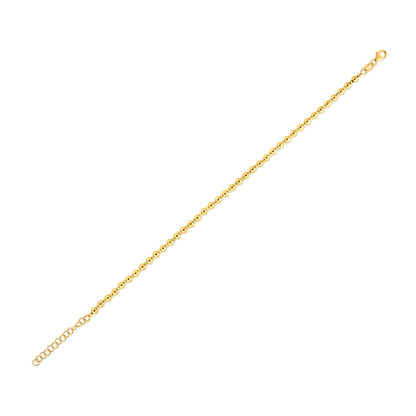 14k Yellow Gold Spaced Bead Bracelet (3.00 mm) by Bids.com