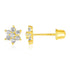 14k Yellow Gold Flower Childrens Earrings - accessories
