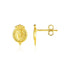 14k Yellow Gold Cameo Motif Post Earrings 