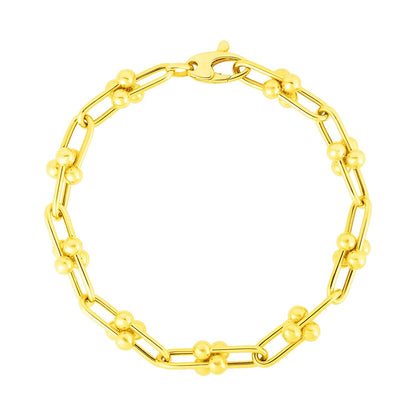 14k Yellow Gold 7 1/2 inch Jax Chain Bracelet by Bids.com