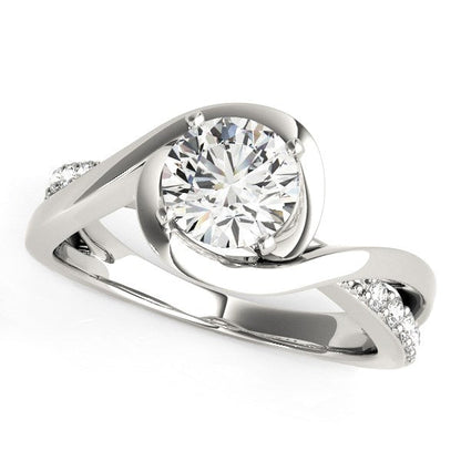14k White Gold Split Band Round Bypass Diamond Engagement Ring (1 1/8 cttw) by Bids.com