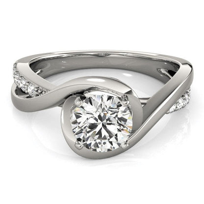14k White Gold Split Band Round Bypass Diamond Engagement Ring (1 1/8 cttw) by Bids.com