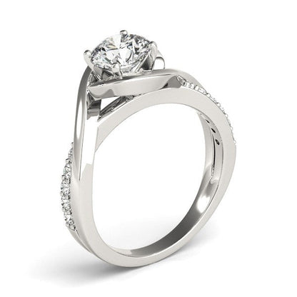 14k White Gold Split Band Round Bypass Diamond Engagement Ring (1 1/8 cttw) by Bids.com
