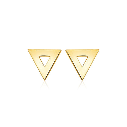 14k Yellow Gold Polished Open Triangle Post Earrings by Bids.com