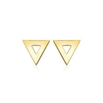 14 k Yellow Gold Polished Open Triangle Post Earrings - accessories