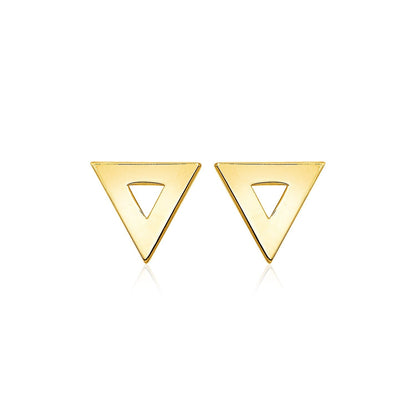 14k Yellow Gold Polished Open Triangle Post Earrings 