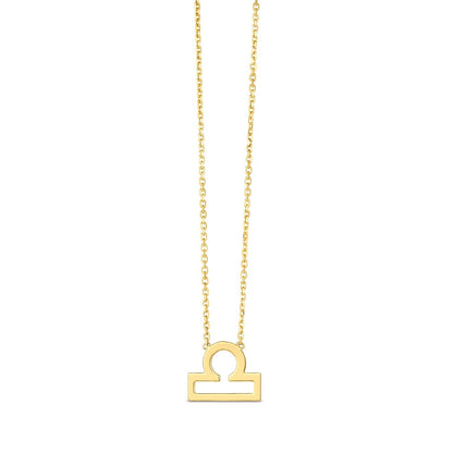 14K Yellow Gold Libra Necklace  DestGlow