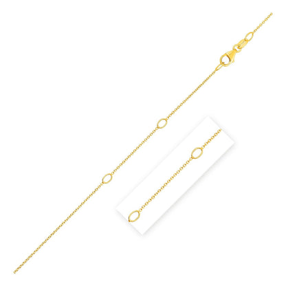 Adjustable Cable Chain in 14k Yellow Gold (0.97 mm) - DestGlow