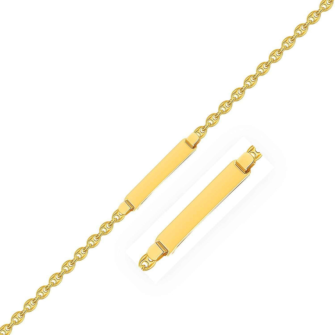 14k Yellow Gold Puffed Mariner Link Children&