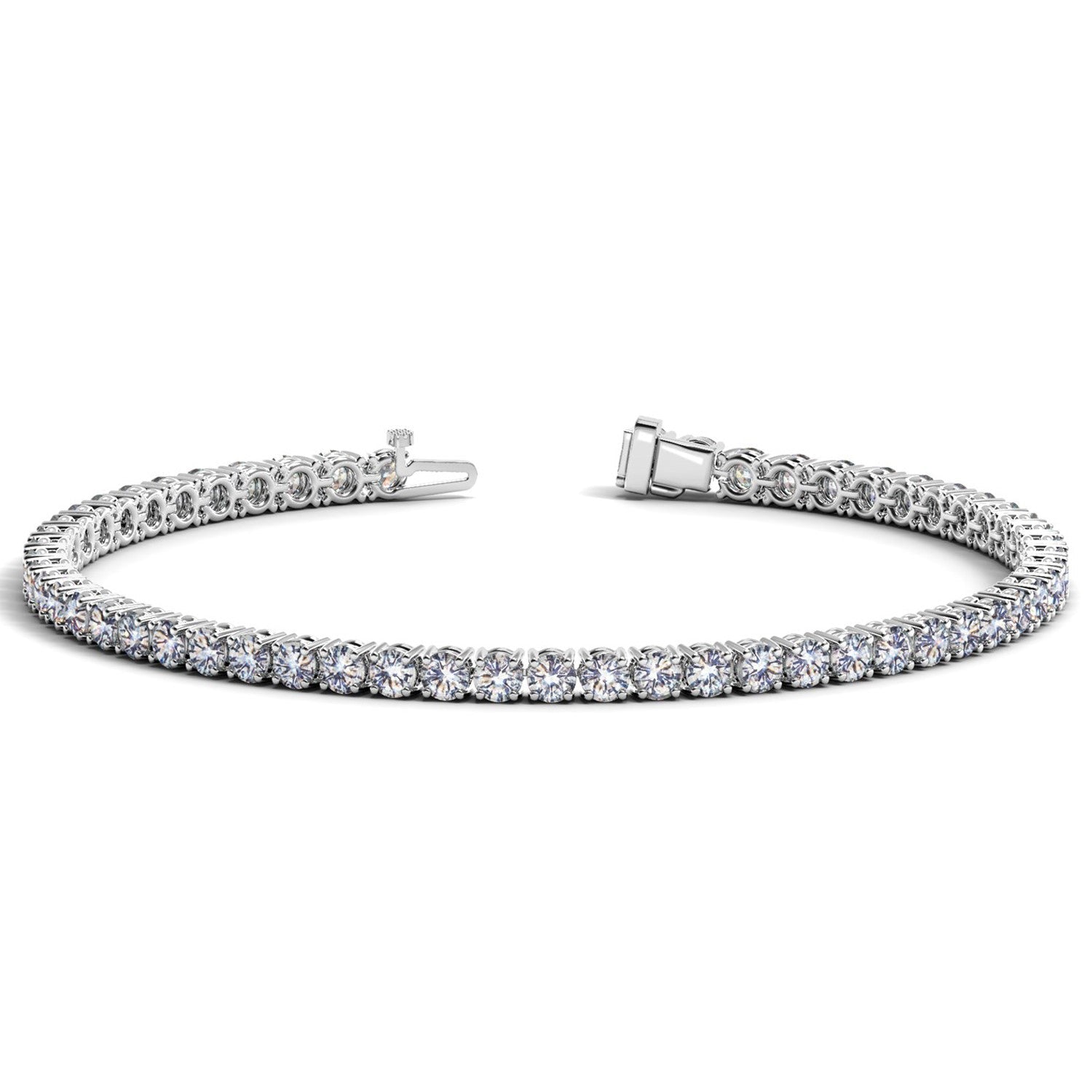 Lab Grown Round Diamond Tennis Bracelet in 14k White Gold (7 cctw F/G  VS2/SI1)  DestGlow