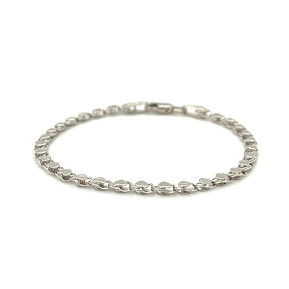2.9mm 14k White Gold Heart Anklet by Bids.com