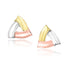 14k Tri-Color Gold Triangular Open Style Post Earrings - accessories