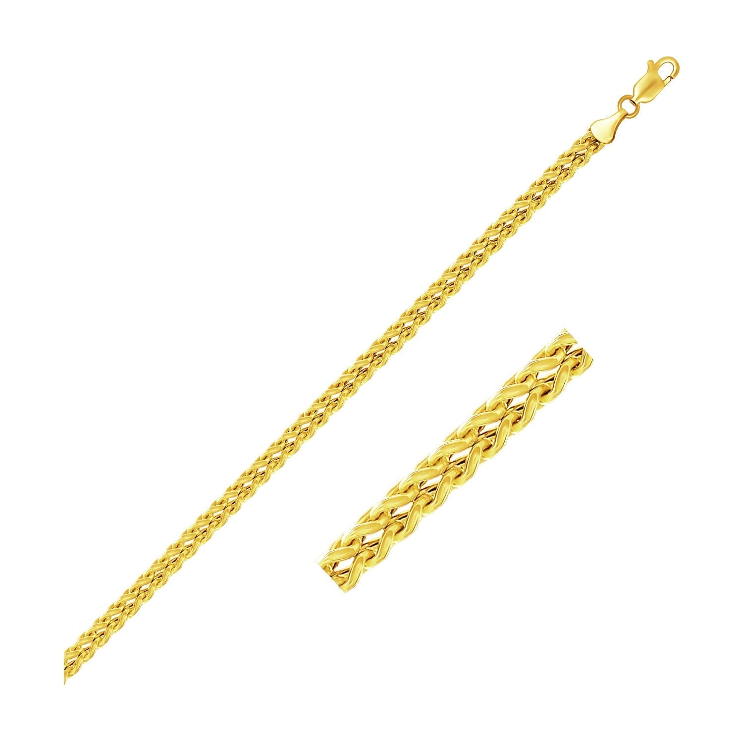 3.2mm 14k Yellow Gold Square Franco Chain by Bids.com