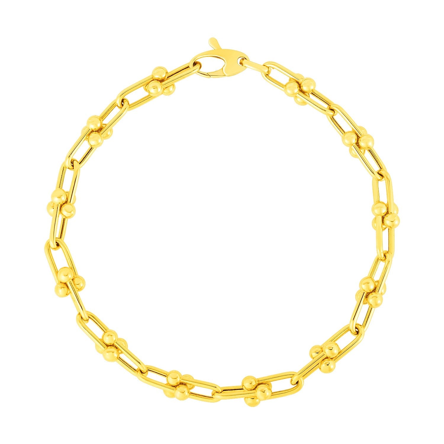 14k Yellow Gold 7 1/2 inch Jax Chain Bracelet by Bids.com