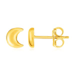 14k Yellow Gold Post Earrings with Moons - accessories