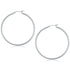 10k White Gold Polished Hoop Earrings (2x50mm) by Avera Group
