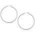 10k White Gold Polished Hoop Earrings (50 mm) - earrings
