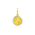 14k Two Tone Gold Small Round Textured Religious Medal Pendant 