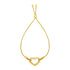 Adjustable Bracelet with Shiny Open Heart in 14k Yellow Gold 