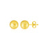14K Yellow Gold Ball Earrings with Linear Texture(5mm) - accessories