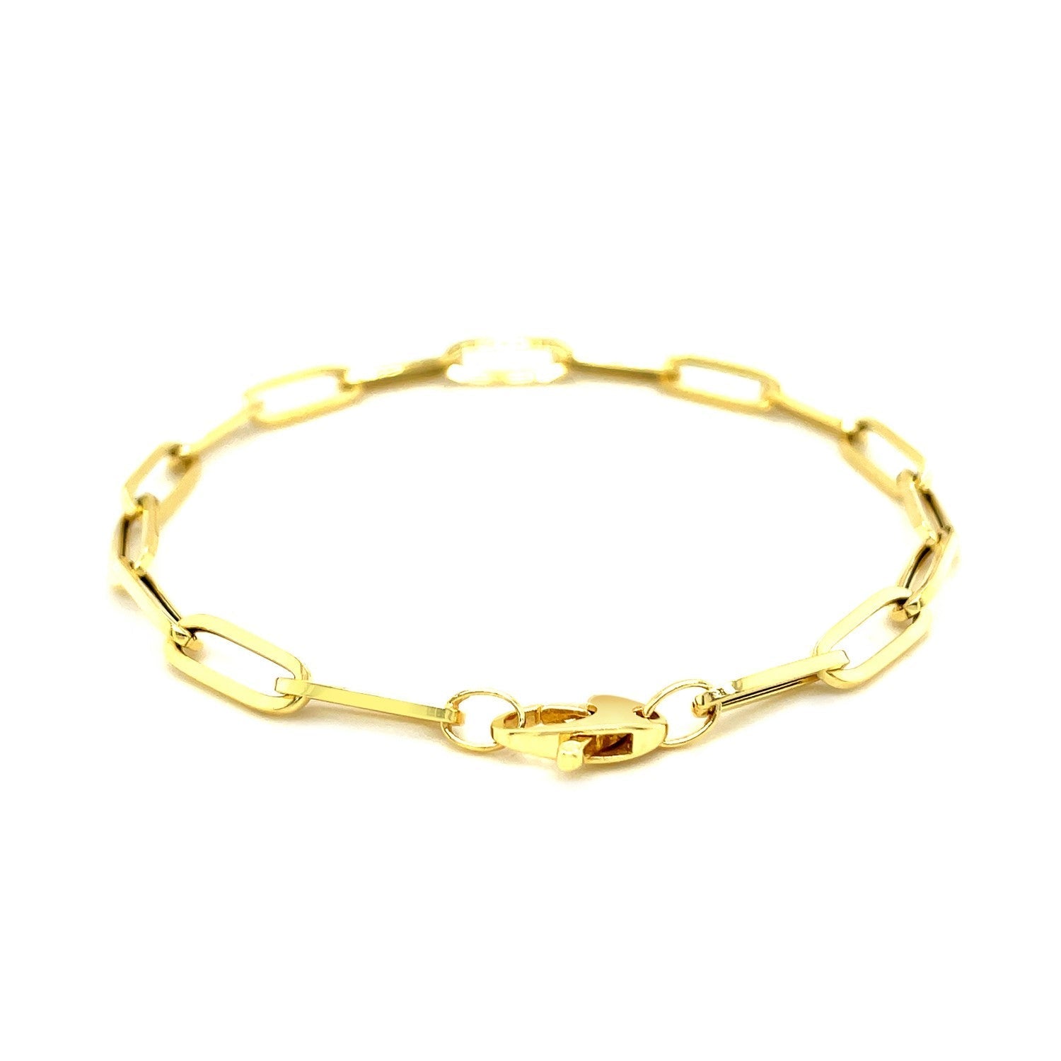 14K Yellow Gold Bold Paperclip Chain Bracelet  DestGlow