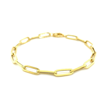 14K Yellow Gold Bold Paperclip Chain Bracelet  DestGlow