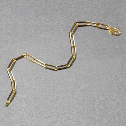 14K Yellow Gold Bold Paperclip Chain Bracelet