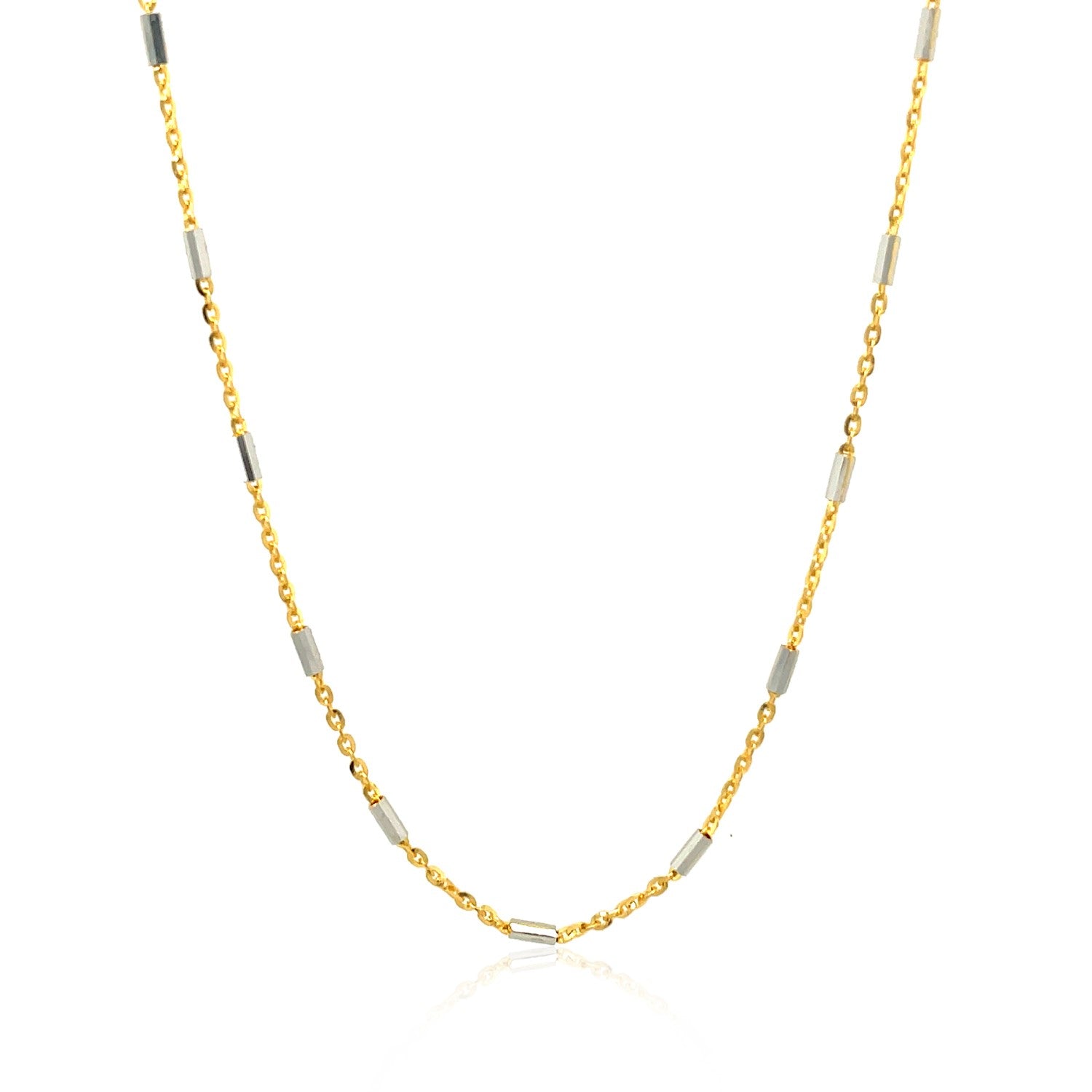 Bar Links Pendant Chain in 14k Two Tone Gold (1.4mm) by Bids.com