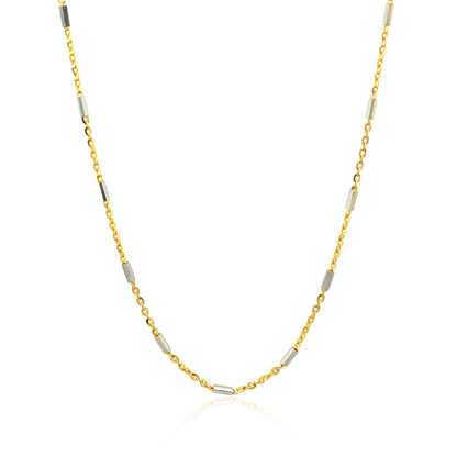 Bar Links Pendant Chain in 14k Two Tone Gold (1.4mm) by Bids.com