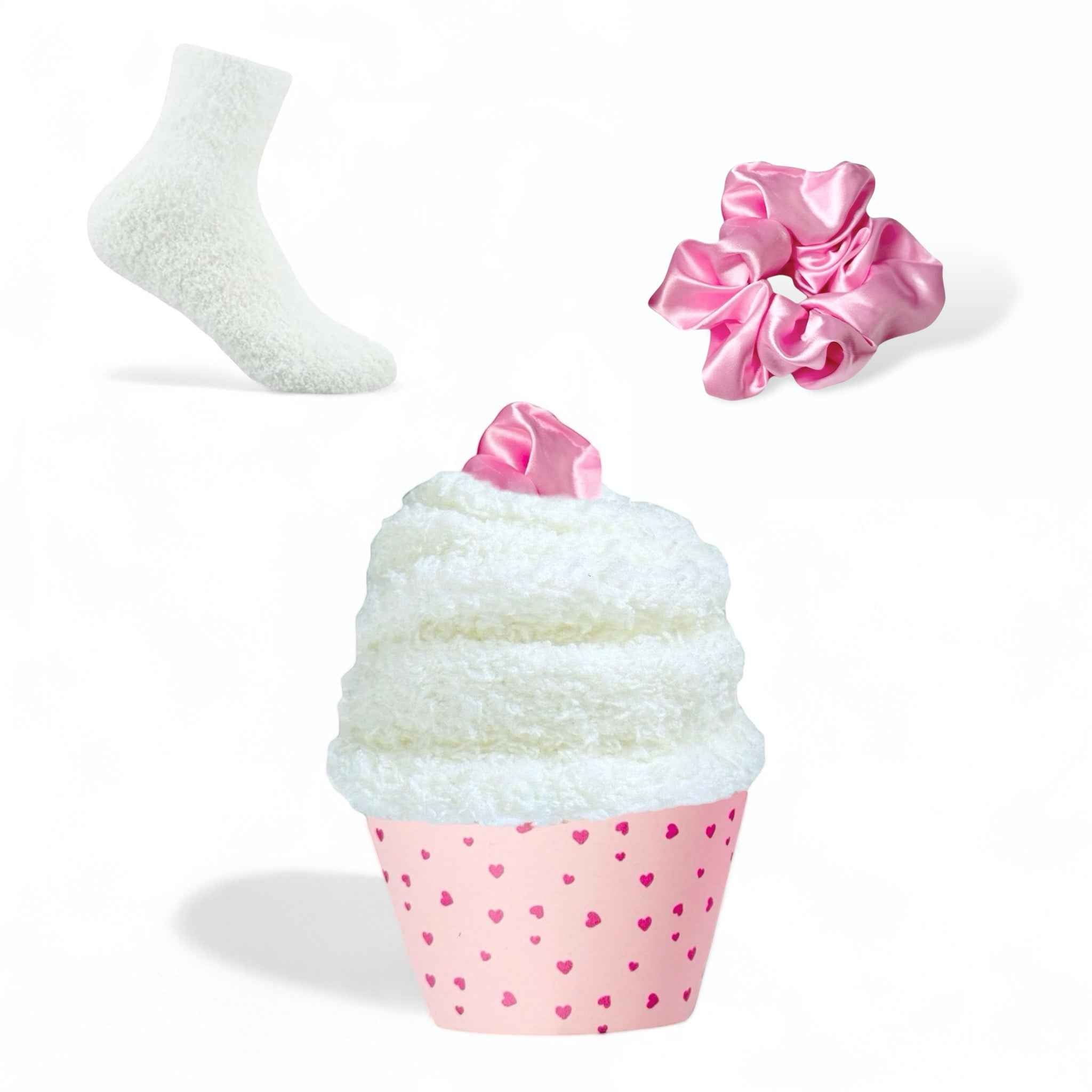 Cupcake Socks Gift, Scrunchie Gift Set