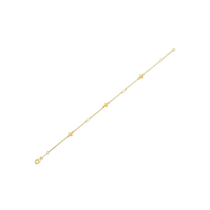 14k Yellow Gold Pearl Clover Bracelet 