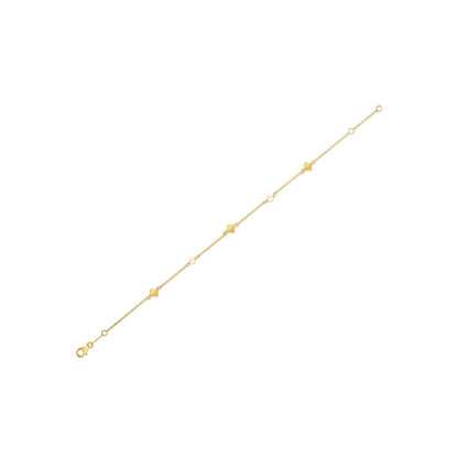 14k Yellow Gold Pearl Clover Bracelet by Bids.com