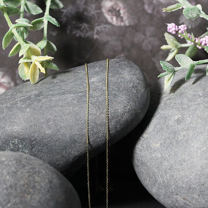 14k Yellow Gold Cable Link Chain 0.5mm  DestGlow