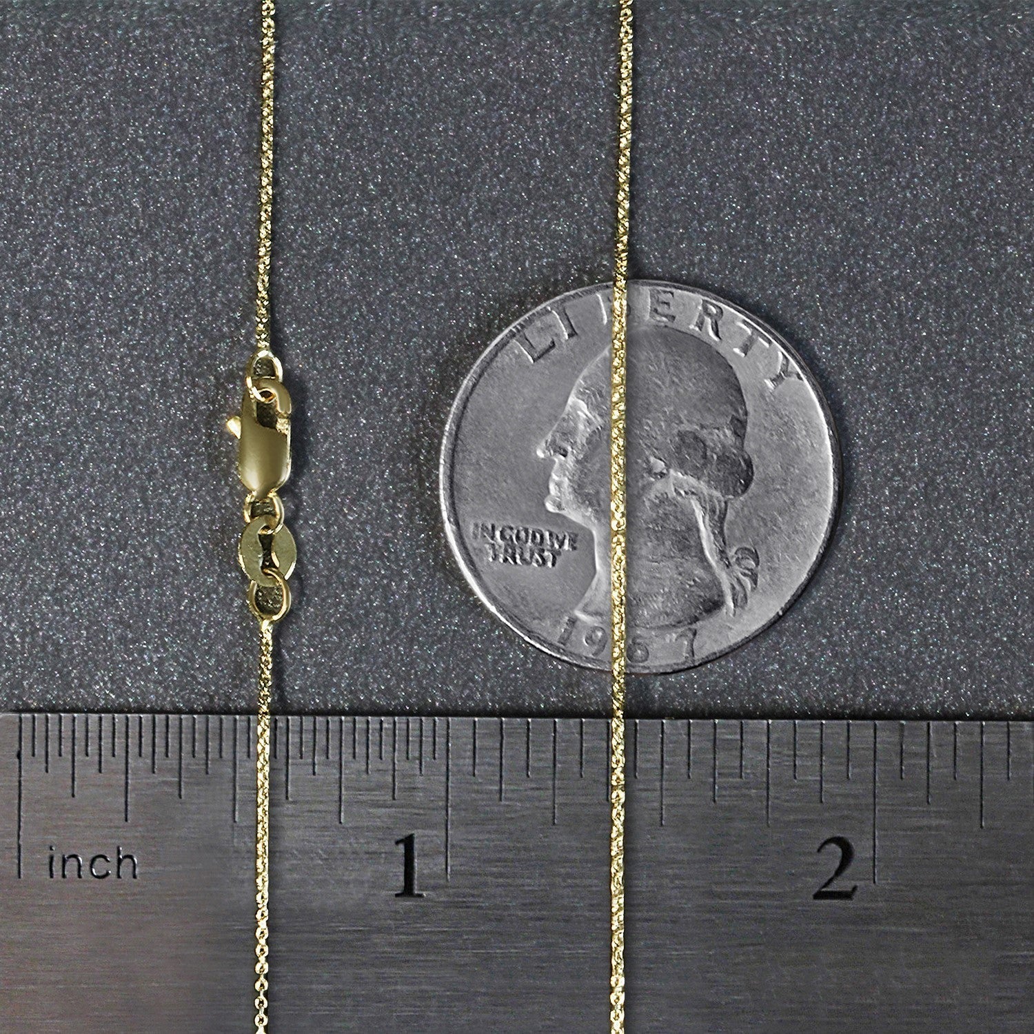 14k Yellow Gold Cable Link Chain 0.5mm  DestGlow