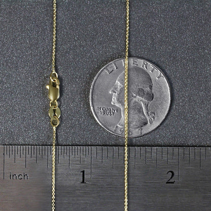 14k Yellow Gold Cable Link Chain 0.5mm  DestGlow