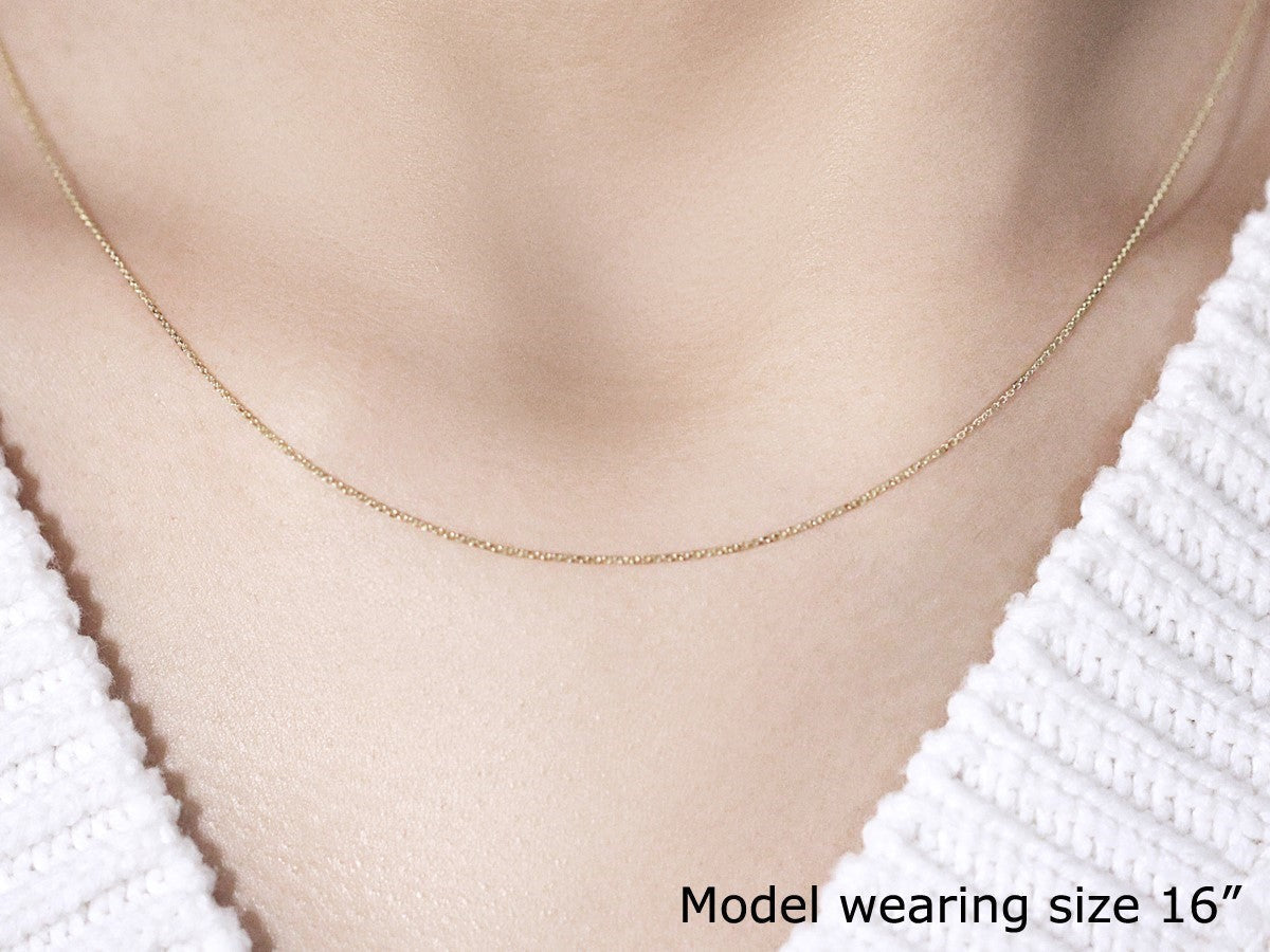 14k Yellow Gold Cable Link Chain 0.5mm  DestGlow