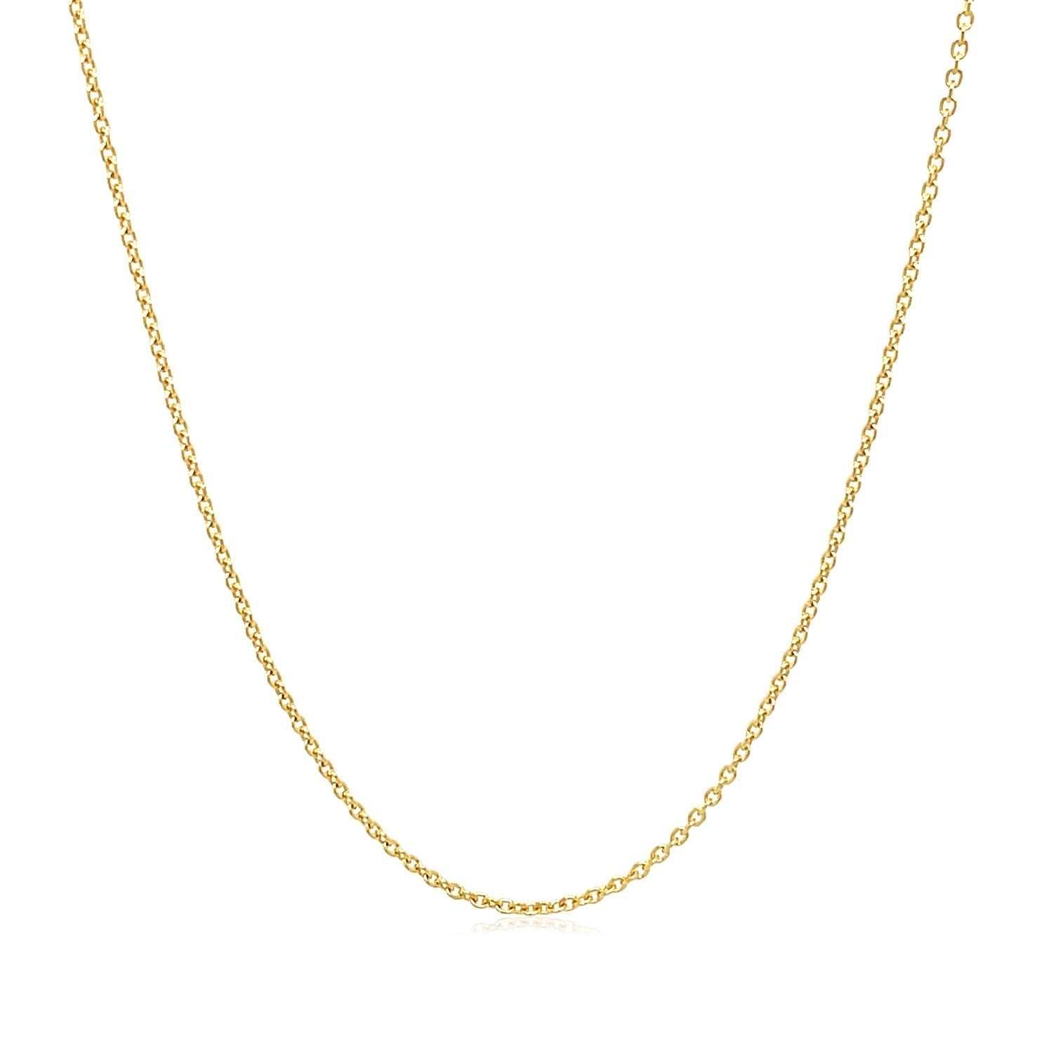 14k Yellow Gold Round Cable Link Chain 1.1mm  DestGlow