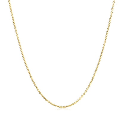 14k Yellow Gold Round Cable Link Chain 1.1mm  DestGlow